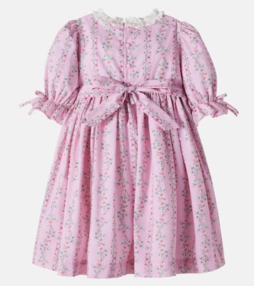 Abito Penelope in cotone a punto smock con stampa floreale | La Coqueta