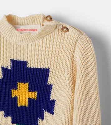 Baby Pullover Pixel Daisy aus Baumwolle | Bobo Choses