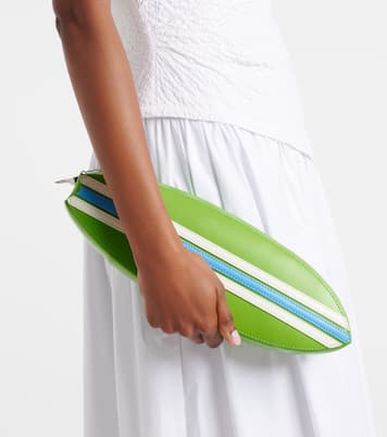 Surfboard striped leather clutch | Staud