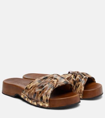 Tia leopard-print clogs | Ganni