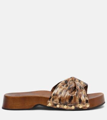 Tia leopard-print clogs | Ganni