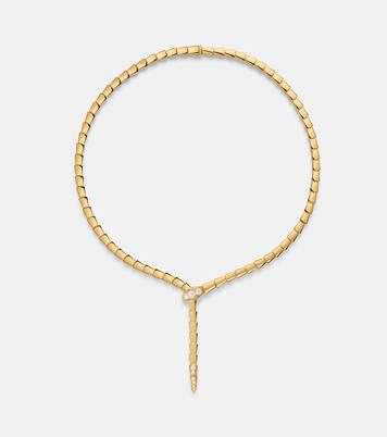 Serpenti Viper 18kt gold necklace with diamonds | Bvlgari