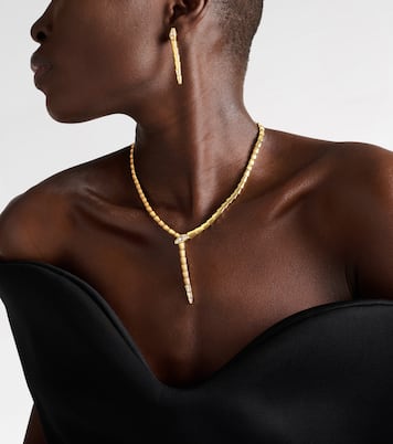 Serpenti Viper 18kt gold necklace with diamonds | Bvlgari