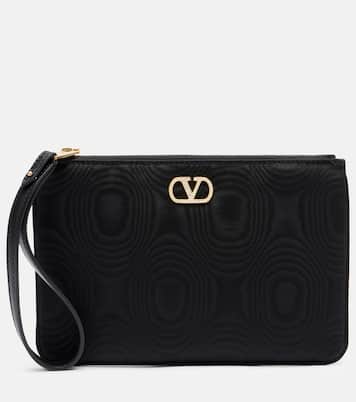 VLogo Swarovski®-embellished moiré pouch | Valentino Garavani
