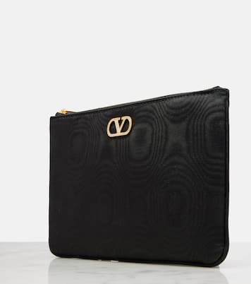 VLogo Swarovski®-embellished moiré pouch | Valentino Garavani