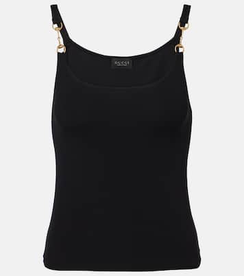 Horsebit crêpe jersey tank top | Gucci
