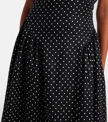 La Cala polka-dot halterneck linen midi dress | Faithfull