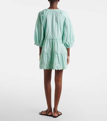 Embroidered scalloped cotton poplin minidress | Juliet Dunn