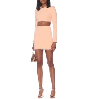 Verzierter Minirock aus Cady | David Koma