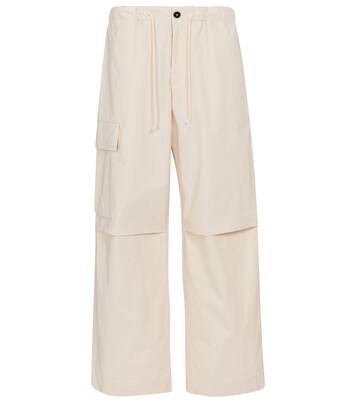 Pantalon cargo ample à taille haute en coton | Jil Sander