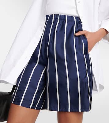 High-Rise Shorts aus Seide | Ami Paris