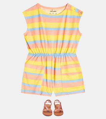 Striped cotton playsuit | Mini Rodini