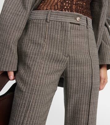 Pantalon évasé rayé en laine mélangée | Acne Studios