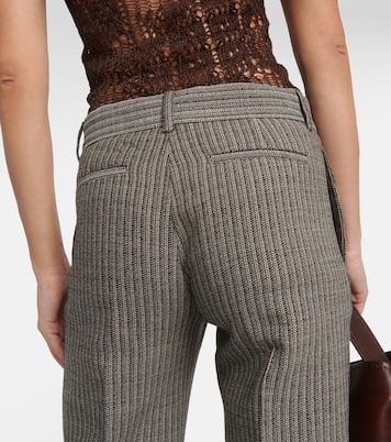 Pantalon évasé rayé en laine mélangée | Acne Studios