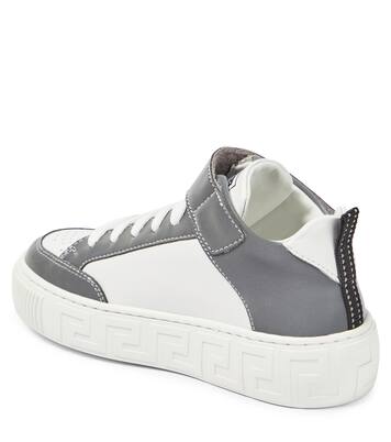 Logo leather high-top sneakers | Versace Kids