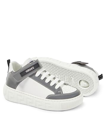 Logo leather high-top sneakers | Versace Kids