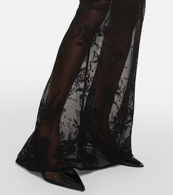 Floral mesh maxi skirt | Alaïa