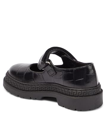 Croc-effect leather Mary Jane flats | Versace Kids