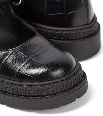 Croc-effect leather Mary Jane flats | Versace Kids