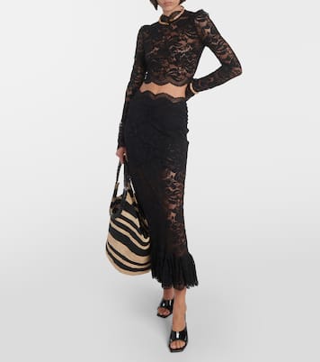 Cropped-Top aus Spitze | Rabanne