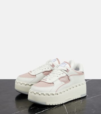 Plateau-Sneakers Freedots XL aus Leder | Valentino Garavani
