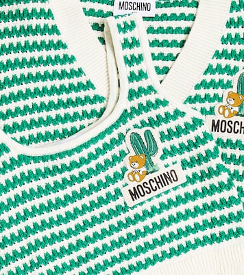 Striped cotton top and cardigan set | Moschino Kids