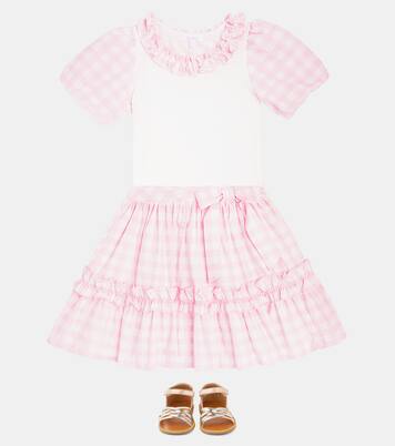 Gingham cotton top and skirt set | Patachou
