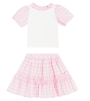 Gingham cotton top and skirt set | Patachou