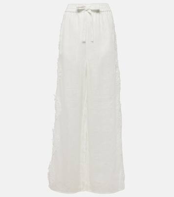 Halliday lace-trimmed linen wide-leg pants | Zimmermann