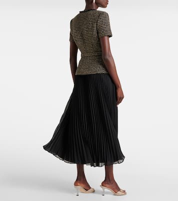 Midikleid aus Bouclé und Chiffon | Self-Portrait