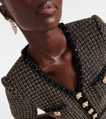 Midikleid aus Bouclé und Chiffon | Self-Portrait