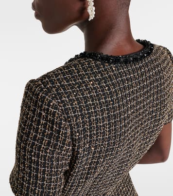 Midikleid aus Bouclé und Chiffon | Self-Portrait