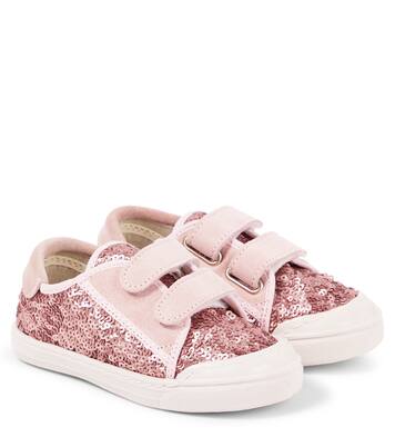 Villas sequined leather-trimmed sneakers | PèPè