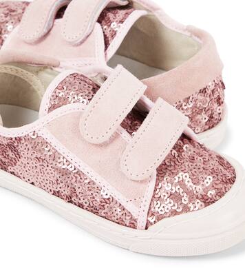 Villas sequined leather-trimmed sneakers | PèPè