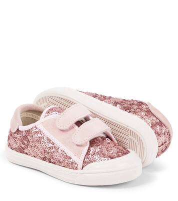 Villas sequined leather-trimmed sneakers | PèPè