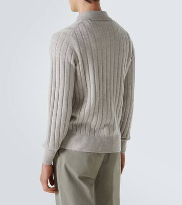 Ribbed-knit cashmere polo sweater | Brunello Cucinelli