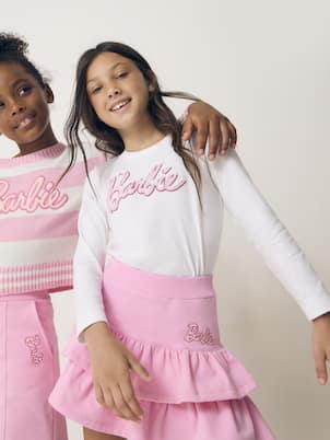 x Barbie® printed cotton-blend jersey T-shirt | Monnalisa