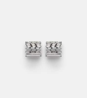 Boucles d'oreilles Rondelle en or blanc 18 ct et diamants | Suzanne Kalan