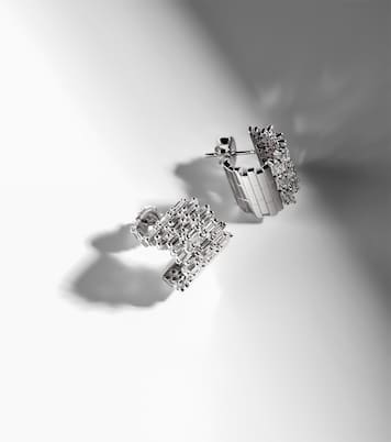 Boucles d'oreilles Rondelle en or blanc 18 ct et diamants | Suzanne Kalan