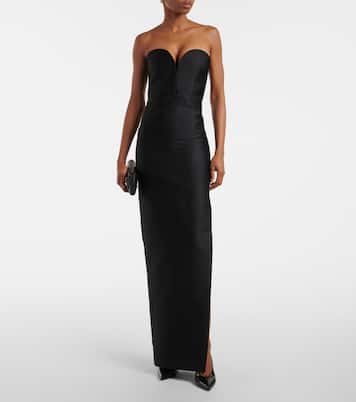 Robe longue bustier en taffetas | Roland Mouret