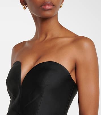 Robe longue bustier en taffetas | Roland Mouret