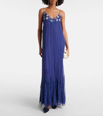 Kenda embellished chiffon maxi dress | Costarellos