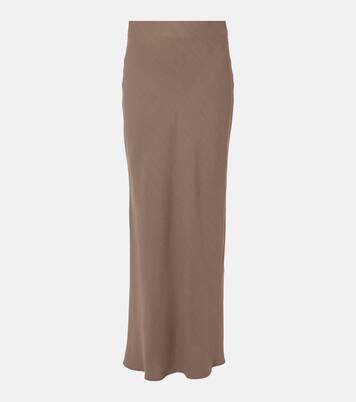 High-rise twill maxi skirt | Brunello Cucinelli