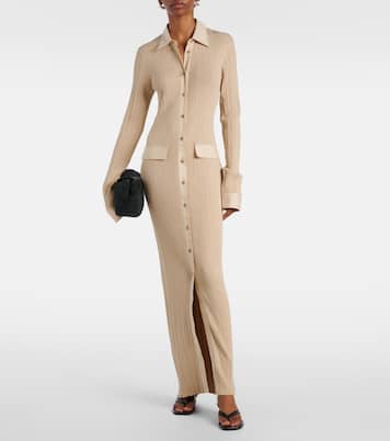 Abito chemisier in maglia a coste | Toteme