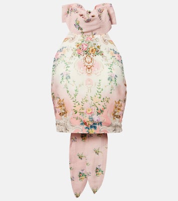 Halterneck linen and silk crop top | Camilla