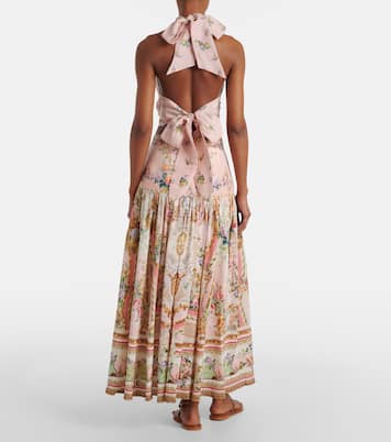 Halterneck linen and silk crop top | Camilla