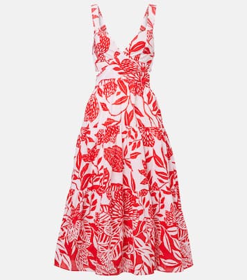 Robe midi Coco en coton à fleurs | Poupette St Barth