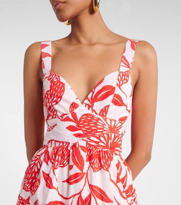 Robe midi Coco en coton à fleurs | Poupette St Barth
