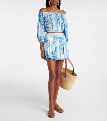 Top Bova imprimé à encolure bardot | Poupette St Barth