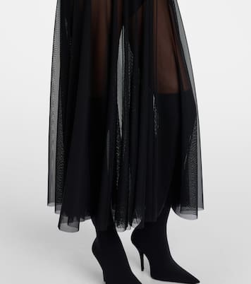 Sheer jersey and mesh midi dress | Norma Kamali